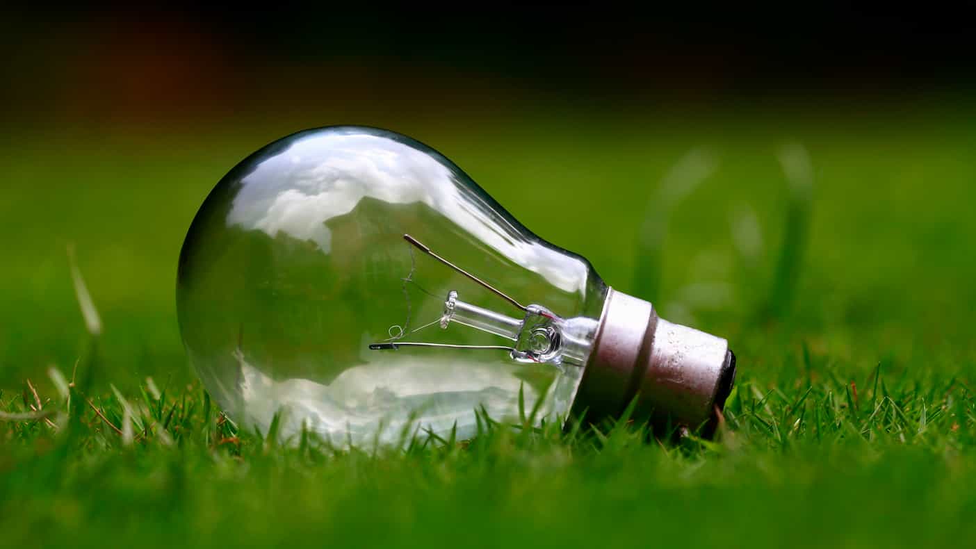 light bulb laying on the grass